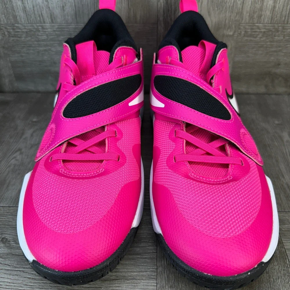 Nike Team Hustle D 11 Basketball Shoes Women 8 Pink Black White NEW DV8996-601